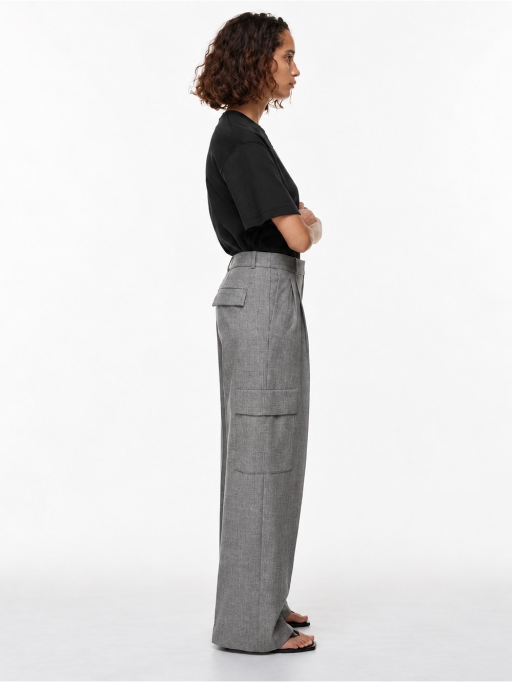 NWT Babaton Spotlight Cargo Pants Heather Dark Grey Size 12